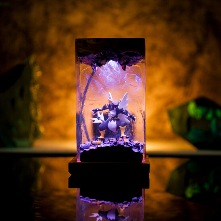 Handmade Palworld Orserk Resin Lamp featuring intricate design and vibrant colors, inspired by the Palworld universe.